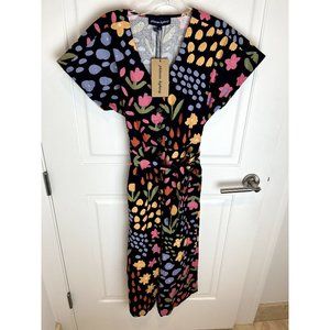 NWT Modcloth Princess Highway Painting Pretty Petals Jumpsuit in Navy Size 8